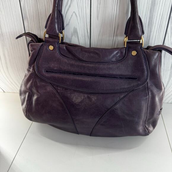 Vintage Y2K Soft Purple Leather Cole Haan Shoulder Purse Zipper Decor - Picture 2 of 11